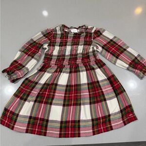 Hanna Andersson  Plaid Long Sleeve Smocked Waist Dress